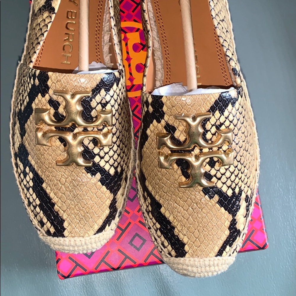 NWT  Tory Burch® Eleanor Snakeskin Embossed Espadrille